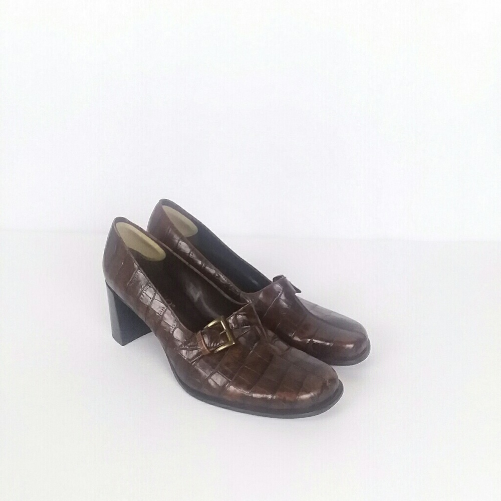 Franco Sarto Alligator Block Heel Loafer - image 1